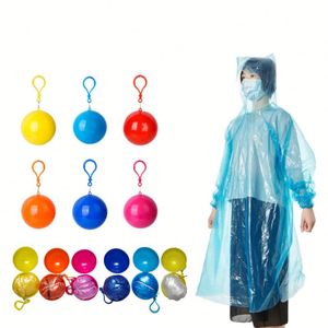 Poncho de Pluie d'Urgence Étanche en Plastique Sphérique pour Camping, Randonnée et Aventure en Plein Air, Format Porte-clés de Poche - Product Image 2