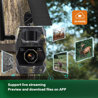 Caméra de surveillance de la faune 4G LTE, transmission sans fil sur le cloud, 12MP, 1296P, 90 degrés, déclenchement super rapide en 0,3 seconde, caméra de suivi