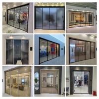 Porte coulissante en alliage d'aluminium sur mesure, verre trempé, isolation acoustique, minimaliste, pour usage intérieur, balcon, cuisine, salle de bain