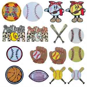 Grande écusson thermocollante brodée de sequins, motif Maman de la Fête du Football, pour T-shirts et sweats à capuche - Product Image 2