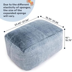 Poufs en velours côtelé d'usine OEM avec rembourrage en mousse <span class=keywords><strong>Pouf</strong></span> en peluche et peluche <span class=keywords><strong>Pouf</strong></span> de rangement Poufs de sol Repose-pieds pour le salon - Product Image 2
