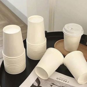 Gobelet en papier blanc à paroi simple REALPACK, écologique, 8 oz, revêtement PE, résistant à l'eau et à l'huile, pour boissons énergétiques, logo personnalisé, utilisation pour les fêtes - Product Image 2
