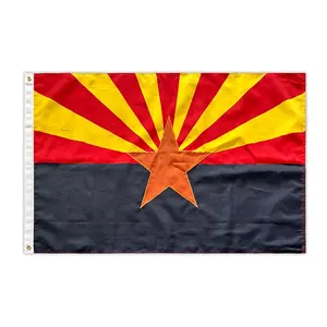 Factory Printing Producer Arizona Flag National State Flag Knitted Polyester Outdoor High Quality Flying Flag Banner