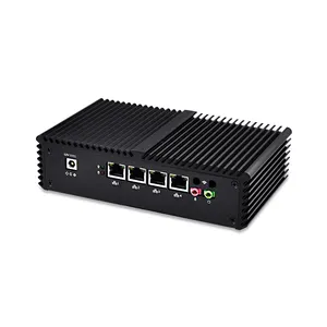 Qotom Q330G4 Fanless barebone मिनी कंप्यूटर कोर i3-4005U 1.7GHz रूटर फ़ायरवॉल 4 गीगाबिट एनआईसी मिनी पीसी