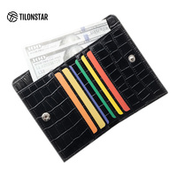Dompet Kulit Kompak TILONSTAR OEM dengan Logo Kustom, Dompet Kecil untuk Perjalanan Bisnis dan Merek Hadiah