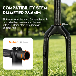 Fourches rigides de vélo de montagne en fibre de carbone <span class=keywords><strong>TOSEEK</strong></span>, vente en gros d'usine, 26/27,5/29 pouces, axe QR 9 x 100 mm, légères, XC AM, OEM ODM - Product Image 5