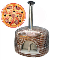 Four à Pizza Commercial Italien à Bois, 500 Degrés, Extérieur, en Terre Cuite et Céramique, Dôme de Cuisson au Feu de Bois, à Vendre
