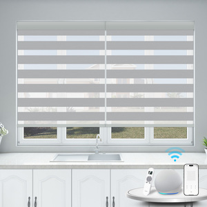 Persianas Zebra Eléctricas Automáticas Inteligentes de Poliéster Liso, Opacas, Modernas, para Ventana Francesa <span class=keywords><strong>con</strong></span> Tela de Poliéster - Product Image 6