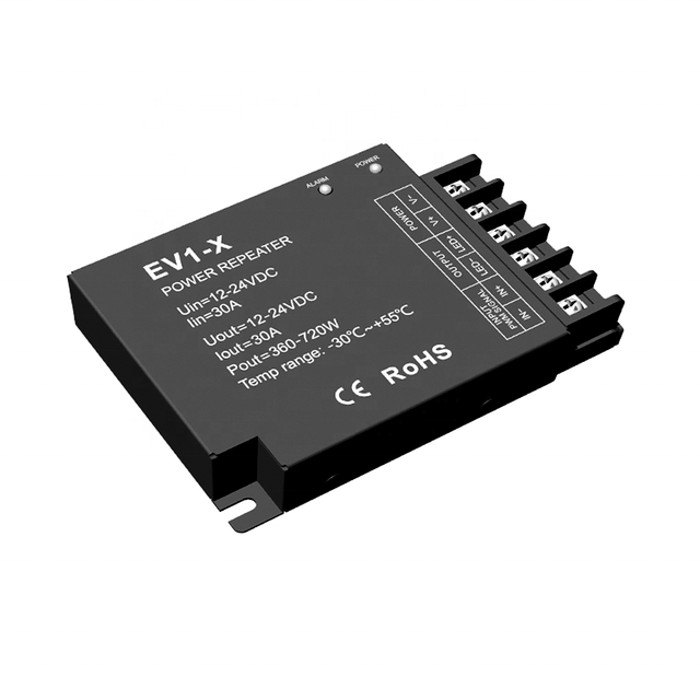 DC12V 24V 30A 2CH LED Power Amplifier Data Signal Repeater with Remote Control Metal