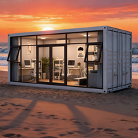 Maison Conteneur Modulaire Portable en Acier avec Murs en Verre Trempé, Design Moderne pour Hôtels, Bureaux Préfabriqués/Vérandas, Garantie 5 Ans