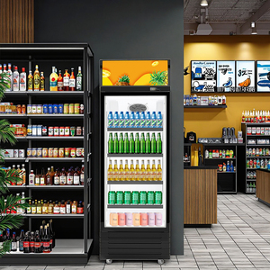 Thương mại thẳng đứng nước giải khát mát Showcase siêu thị điện xách tay máy nén nhiệt sương giá miễn phí năng lượng hiệu quả - Product Image 3