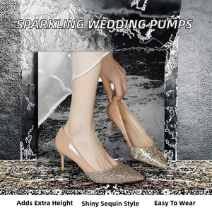 Zapatos de tacón alto y fino, sin cordones, para novia, tendencia de moda primavera-otoño, zapatos de boda, zapatos de tacón con punta en pico. - Product Image 1