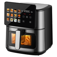 Mini-friteuse électrique moderne 5L carrée avec affichage numérique intelligent, fonction de cuisson en acier inoxydable, pour utilisation en extérieur et en voiture