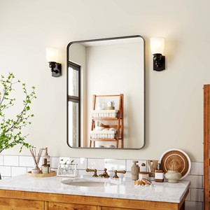 Wholesale Wall Rectangle 24 Inch Horizontal <strong>Square</strong> 24 X 30 Black <strong>Framed</strong> Vanity Wall Mounted Bathroom <strong>Mirror</strong>