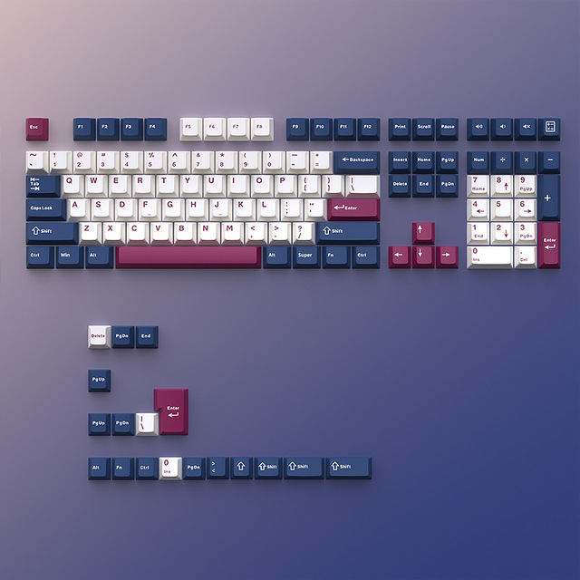 Stock Black Grizzly Blue Rose Mecha Mechanical Keyboard Keycaps Triple Spell PBT Small Full Set of Customised 2 Colour Keycaps