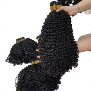 Mèches de cheveux naturels bouclés 100% Remy, double tirage, 12 pouces, pour tresses africaines, en vrac - Product Image 4