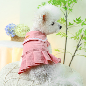 PETCIRCLE Pet Circle Spring and Autumn Pet Clothing Small Dog Puppy <b>Cat</b> <b>Clothes</b> Heart-Shaped Dog Chest and Back Skirt - Product Image 1