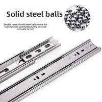 Accessoires de quincaillerie modernes en acier inoxydable pour rails de tiroirs de cuisine, salle à manger et salle de bain - Glissières à poulie amortissantes et silencieuses
