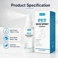 Zourunan Spray para Piel de Mascotas 100ml, Caja de 15.5cm, 6.8cm de Ancho, 4.1cm de Profundidad, Compacto, Serie Cuidado de la Piel, Origen Global