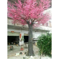 400cm height cheap fiberglass natural shape artificial pink peach blossom plants trees , large flower tree plant artificial