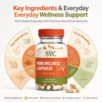 Capsules de Ginkgo Biloba pour la mémoire, la concentration et le soutien immunitaire, 60 capsules végétaliennes, complément alimentaire pour la santé du cerveau pour adultes, service OEM ODM, étiquette privée
