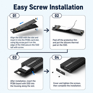 Casing SSD Eksternal Aluminium M.<span class=keywords><strong>2</strong></span> NVME PCIE 20Gbps USB3.<span class=keywords><strong>2</strong></span> Gen2x2 USB 3.<span class=keywords><strong>2</strong></span> Gen 2x2 Tipe-C Tipe C M.<span class=keywords><strong>2</strong></span> NVME Kotak Enclosure Adaptor - Product Image 6