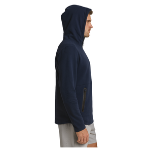 Felpa con <span class=keywords><strong>cappuccio</strong></span> da uomo autunnale stampata, stile tinta unita, con tasca a marsupio, regolazione con cordino elastico, casual sportiva, con cerniera frontale - Product Image 3