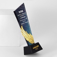 Plaque personnalisable en cristal K9 avec impression couleur, gravure laser 3D, design unique, trophée, souvenir, décoration métallique