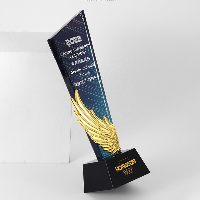 Customizable Color Printing Plaque Shaped K9 Crystal Trophy 3D Laser Engraved Clear Unique Design Award Souvenir Metal Decor