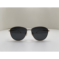 Lunettes de soleil classiques unisexes rétro en métal à monture complète, style aviateur, verres rectangulaires noirs et marron, anti-radiation, pour voyage, conduite et activités de plein air