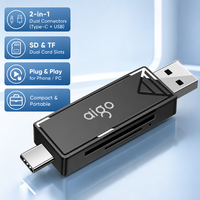 Lecteur de carte SD USB 2.0 double fente Type C OTG, adaptateur de carte mémoire Plug and Play pour téléphone Android, MacBook, caméra embarquée, drone