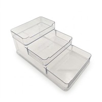Étagère de rangement à 3 niveaux en PET moulé par injection, petite étagère ouverte multi-niveaux, montage sans outil, organisateur de comptoir pour cuisine et salle de bain