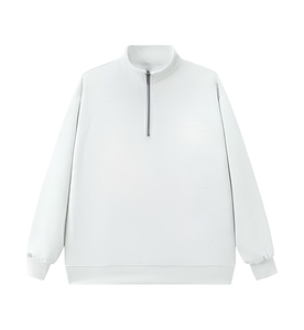 Sudadera oversize con cuello simulado y media cremallera, con hombros caídos, para marcas de streetwear, al por mayor - Product Image 1