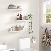 Ensemble de 3 étagères flottantes en bois rustique, étagères murales de rangement, fonction pliable, pour chambre à coucher, salon, meubles de maison