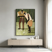 Peinture à l'huile sur toile grand format, personnalisée, motif golf, peinte à la main, avec cadre, pour décoration murale, marque ZM, style moderne pour salon, vente en gros