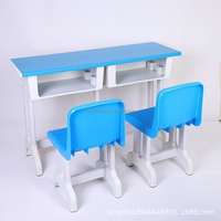 Ensemble de mobilier scolaire moderne et durable en métal, confortable, avec bureau et chaise réglables en hauteur pour enfants, idéal pour la salle de classe et l'étude à domicile
