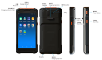 Terminal portable Android 14 PDA avec écran tactile intégral de 5,5 pouces, lecteur de codes-barres 2D NFC, téléphone mobile 4G LTE double SIM en stock