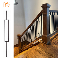 Balustres d'escalier en fer rectangulaires creux, revêtement poudré, LD Metal 1/2"*44", pour décoration robuste de garde-corps d'escalier intérieur