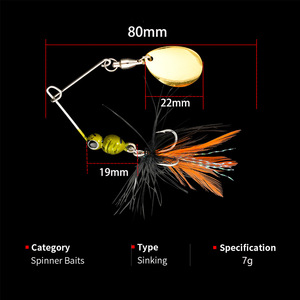 7g Weed-Guard Spinnerbait Buzz Lure Twin Blade JIG pour la pêche au bar à couverture lourde - Product Image 3