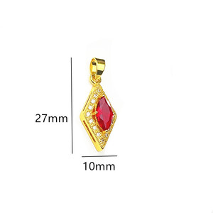 Colgante geométrico de circonita para mujer, con engaste de bisel en negro, azul, rojo y verde, para uso diario, colgante solitario, amuleto para collar - Product Image 3