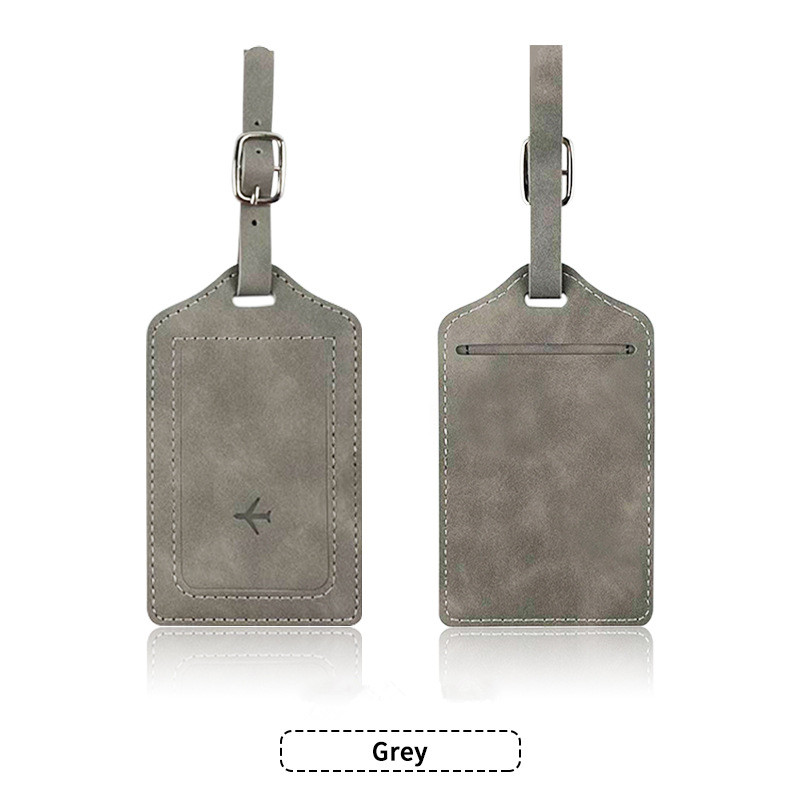 Etiqueta de equipaje gris