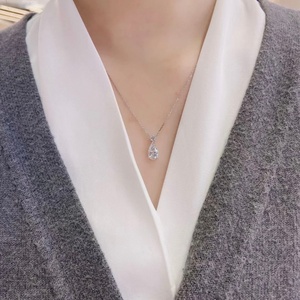 IGI Certified Pear Cut Lab Grown Diamond Pendant <b>Necklace</b> 14K 18K Gold Solitaire Diamond <b>Necklace</b> Custom Jewelry - Product Image 4