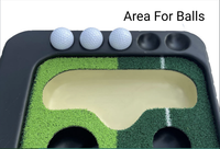 Tapis de putting portable GVM Golf Premium avec retour automatique de balle, barrière de piste, équipement d'entraînement intérieur/extérieur en PP