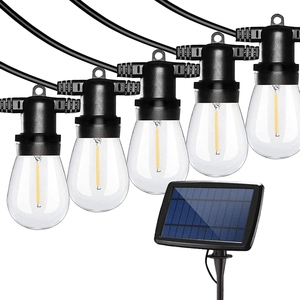 <span class=keywords><strong>Guirlande</strong></span> Lumineuse <span class=keywords><strong>Solaire</strong></span> S14 à 10 LED Blanc Chaud 10M, Étanche, 4 Modes, à Filament, pour Bistro, <span class=keywords><strong>Balcon</strong></span>, Porche - Product Image 1
