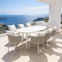 Ensemble de table et de chaises de salle à manger en aluminium moderne pour l'extérieur, meubles de jardin pour hôtel, restaurant