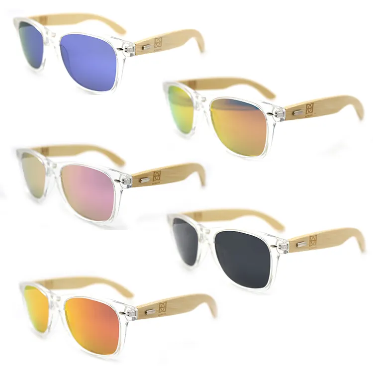 Dames élégantes lunettes de soleil polarisées cadre en plastique bambou temple lunettes de soleil