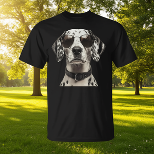 Camiseta gráfica con estampado de perro dámasceno con gafas de sol, talla unisex para adultos - Product Image 3