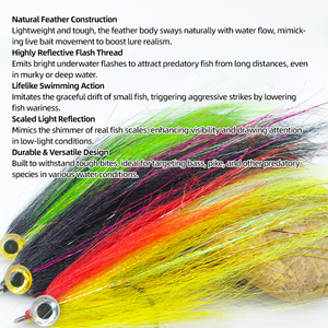 Señuelo de Pesca con Mosca Multicolor de Ojo Grande <span class=keywords><strong>para</strong></span> Río, Lago y Arroyo con Anzuelo de Acero de Alto Carbono - Product Image 5