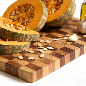 Planche à découper en bois d'hévéa naturel antibactérien, robuste, avec poignée, écologique, pour cuisine et service - Product Image 5