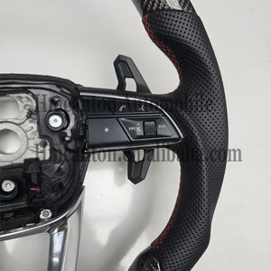 Produits phares : Volant de voiture en cuir perforé et fibre de carbone pour Audi A3 A4 A5 A6L A8 Q5 Q7 Q8 TT B9 - Product Image 5